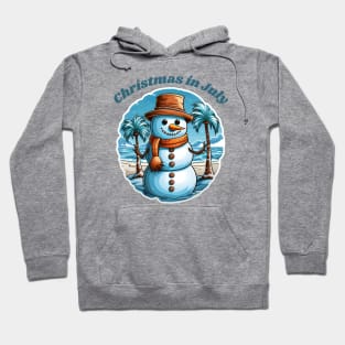 Christmas in July, Snowman in the beach Hoodie